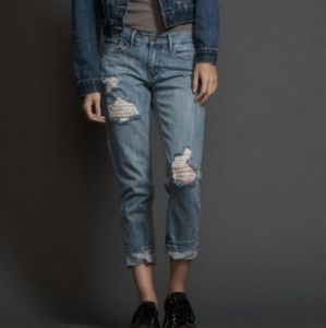 Denim Colab boyfriend rigid destroyed distressed